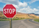 Stop sign on country road